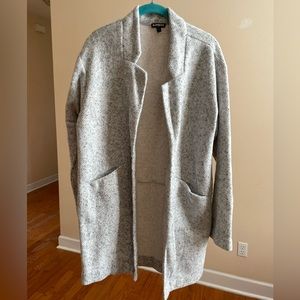 Express thigh-length grey peacoat